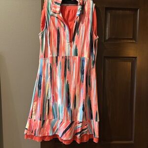 Vibrant Multicolor Sleeveless Midi Dress